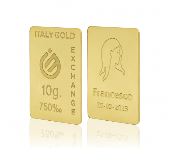 Lingote de Oro signo del zodiaco Virgo 18 Kt de 10 g. IGE GOLD